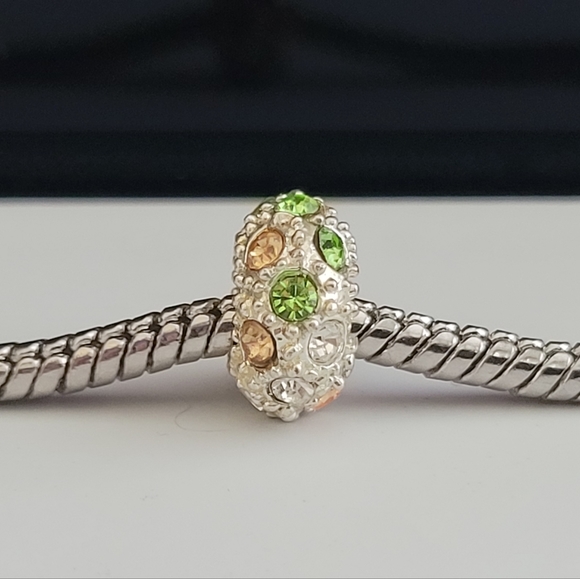 Zales Crystal Charm | Pandora-Style Charm | Green, Peach, Clear Crystals - Picture 8 of 16